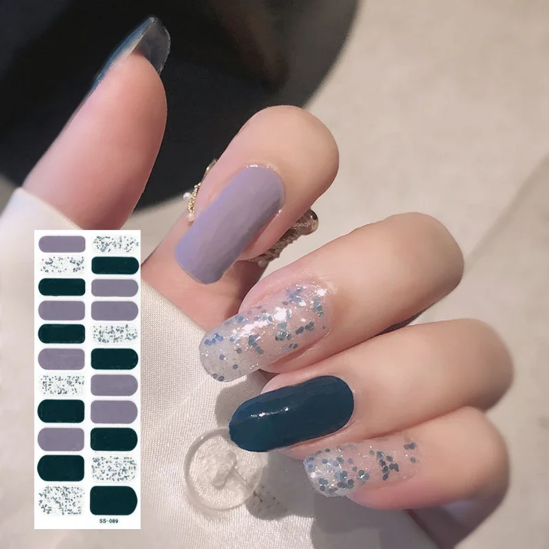 Churchf Fashionable Blue Diamonds Nail Art Stickers Collection Manicure DIY Nail Polish Strips Wraps for Party Decor-Nail Inspo