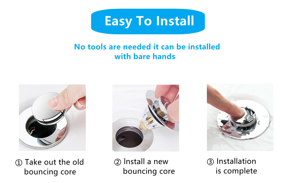 Bullet Core Push Type Basin Pop-Up Drain Filter