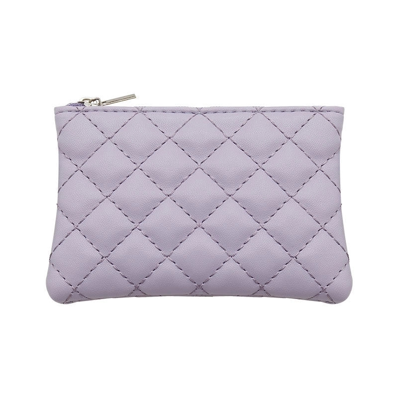 Unisex Plaid Pu Leather Zipper Wallets