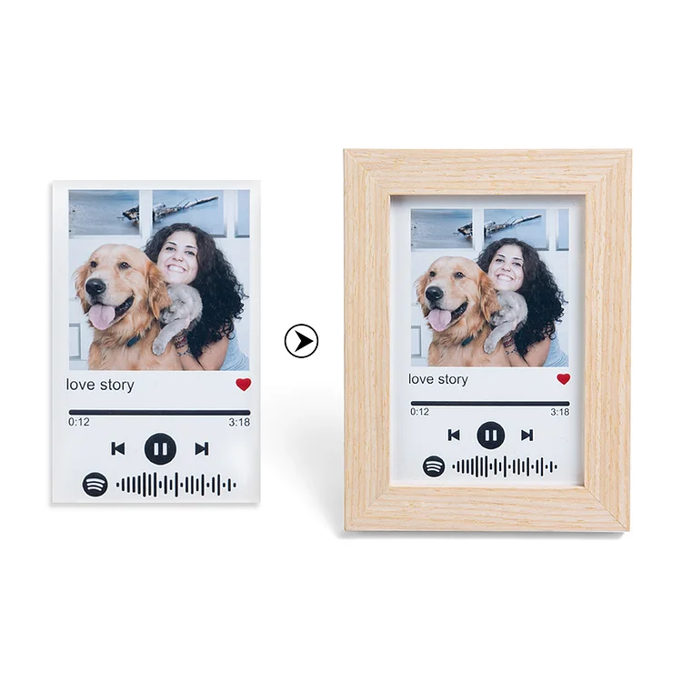 Personalized Picture Frame, Scannable Spotify Code, Engraved Custom Music Song Picture Frame