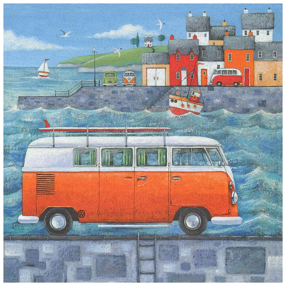 

Bus and Houses - Round Drill Diamond Painting - 30x30cm, 501 Original