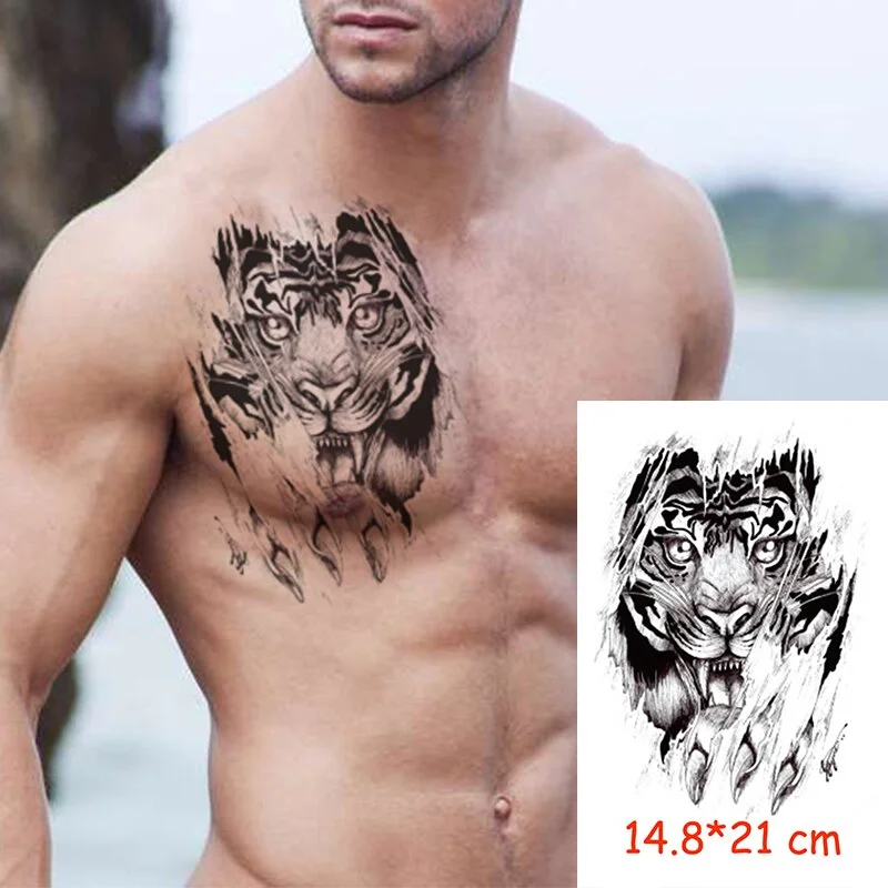 Waterproof Temporary Tattoo Sticker Horse Big Animal Hair Tatoo Water Transfer Fake Tatoo Flash Tatto Woman Man Kid 14.8*21 Cm