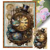 Cheshire Cat And Punk The Clock-11CT Stamped Cross Stitch 40*58cm