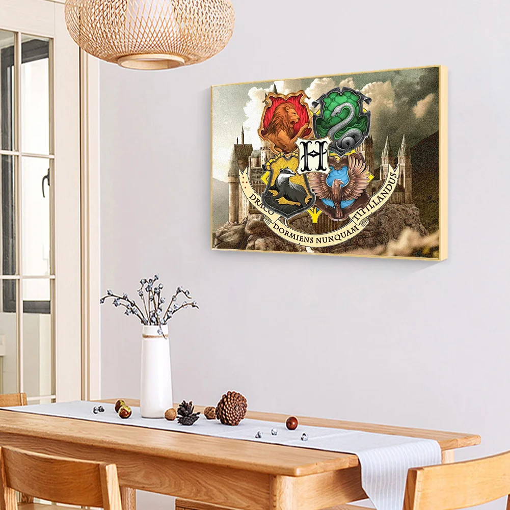 Full Round Drill Mosaic Craft Picture DIY School Badge 5D Diamond Painting