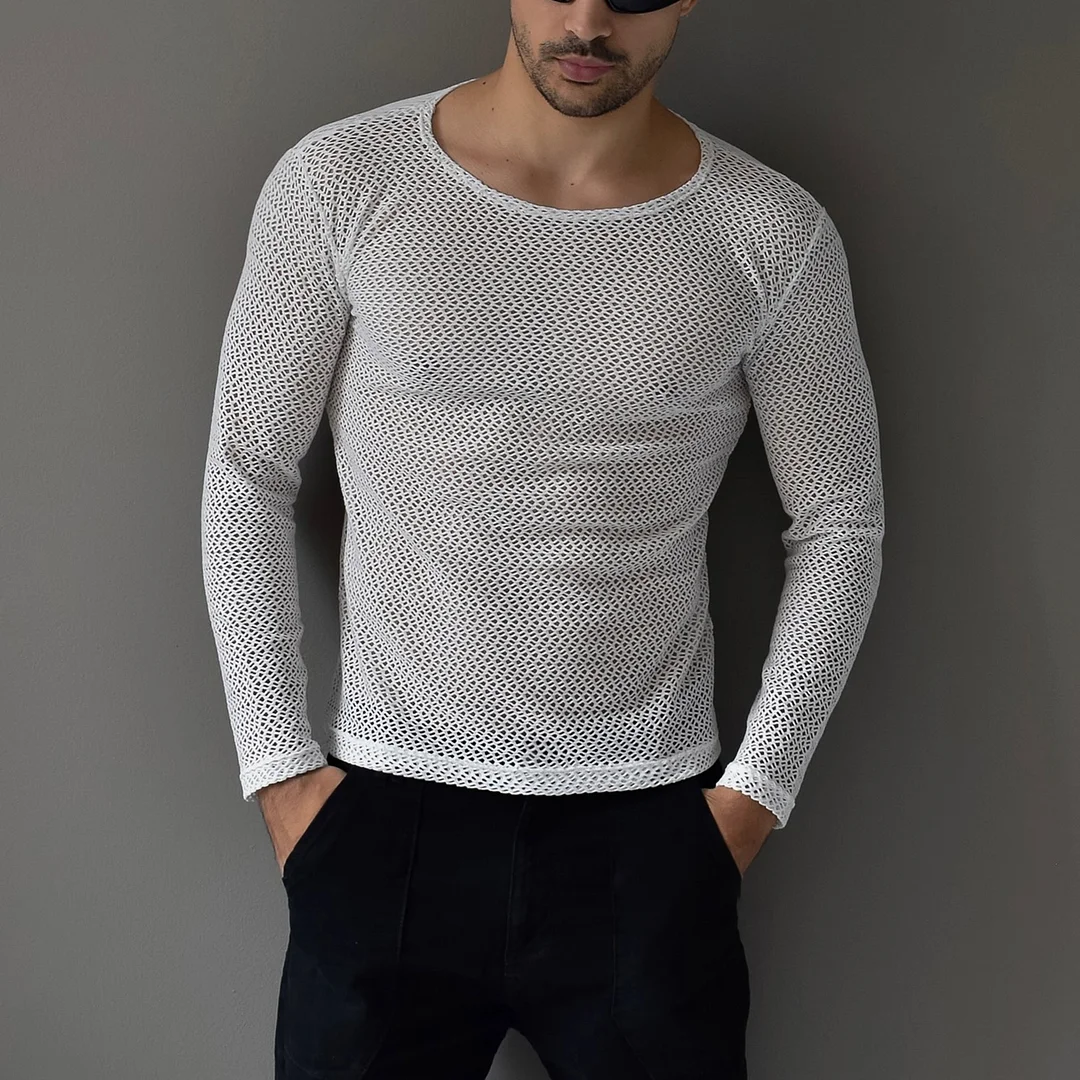 Men's Casual Basic Long Sleeve T-Shirt-inspireuse