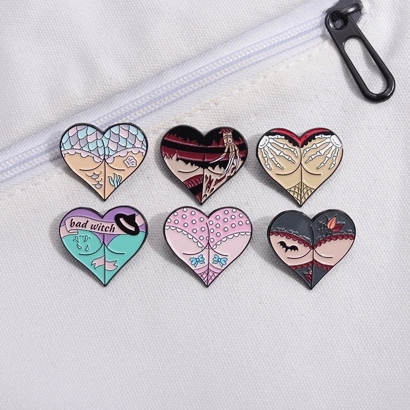 Cartoon Style Cute Cowboy Style Letter Heart Shape Alloy Stamping Stoving Varnish Women’s Brooches