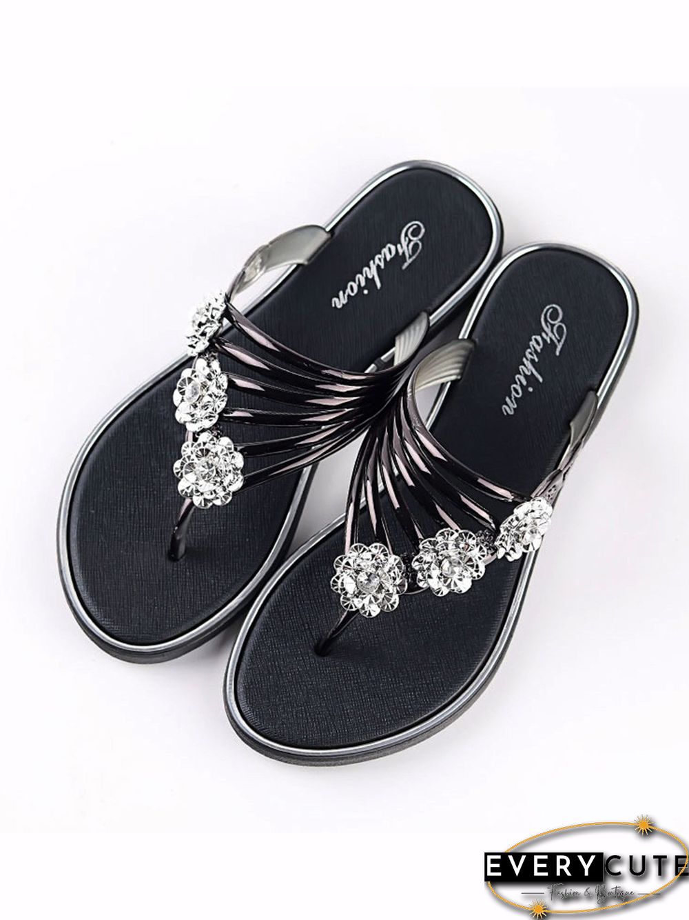 Women's Diamond Flat Thong Sandals
