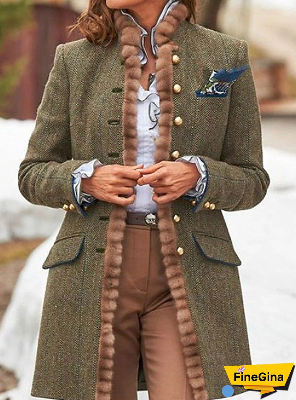 Casual Solid Color Stand Collar Long Sleeve Coat