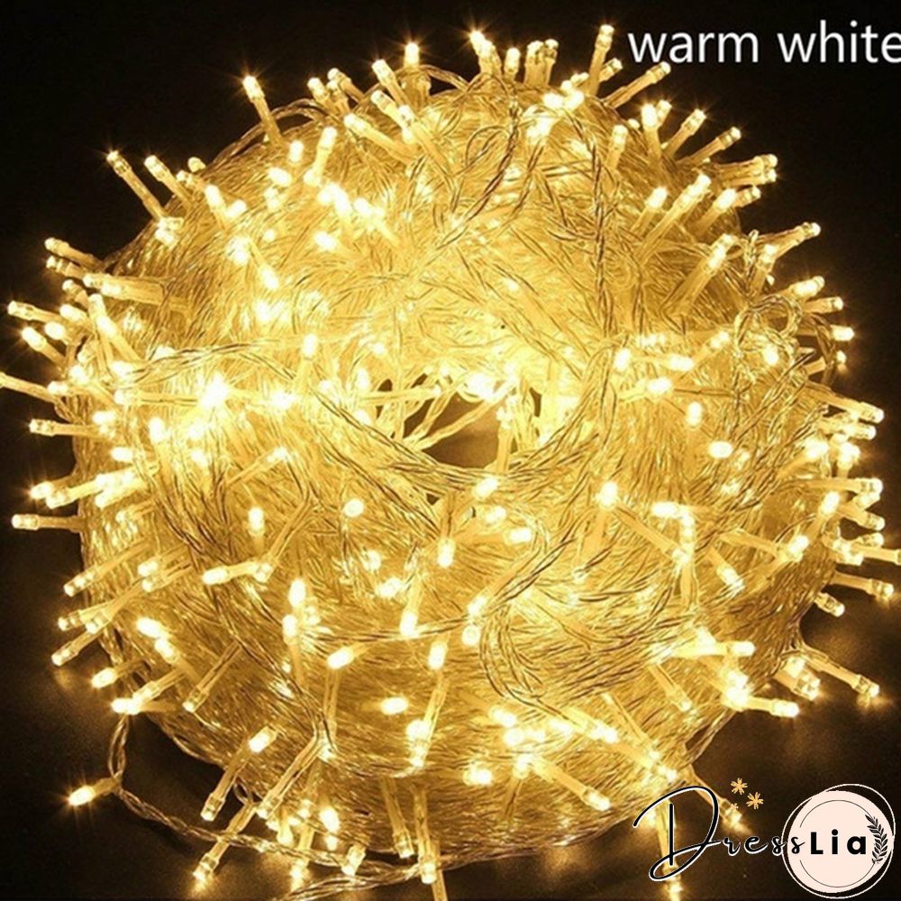 String Light 100/200LED 10M/20M Christmas/Wedding/Party Decoration Lights Garland AC 110V 220V Outdoor Waterproof Led Lamp 4 Colors Led UK/US/EU PLUG