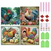 (US Only)4Pcs Chicken - Diamond Painting - Partial Special Shaped Drill (Canvas|30*30cm)