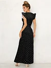 High Waist Polka Dot Maxi Dress