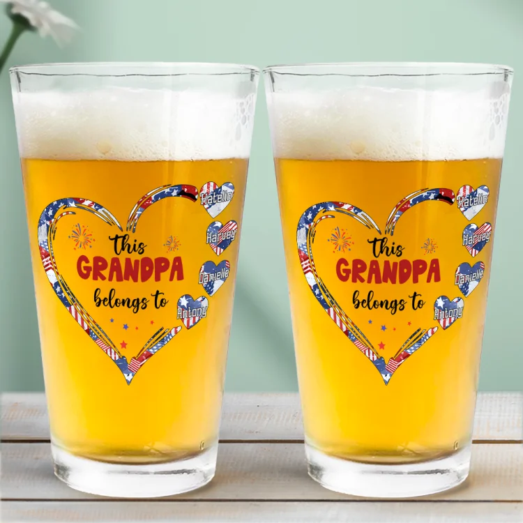 Personalized Beer Glass -Gifts For This Grandma Belongs To Patriotic 4th Of July