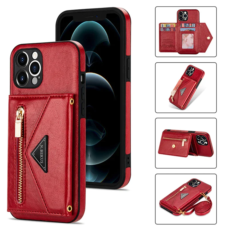 Suitable For iPhone13/14 Multifunctional Zipper Wallet Mobile Phone Case