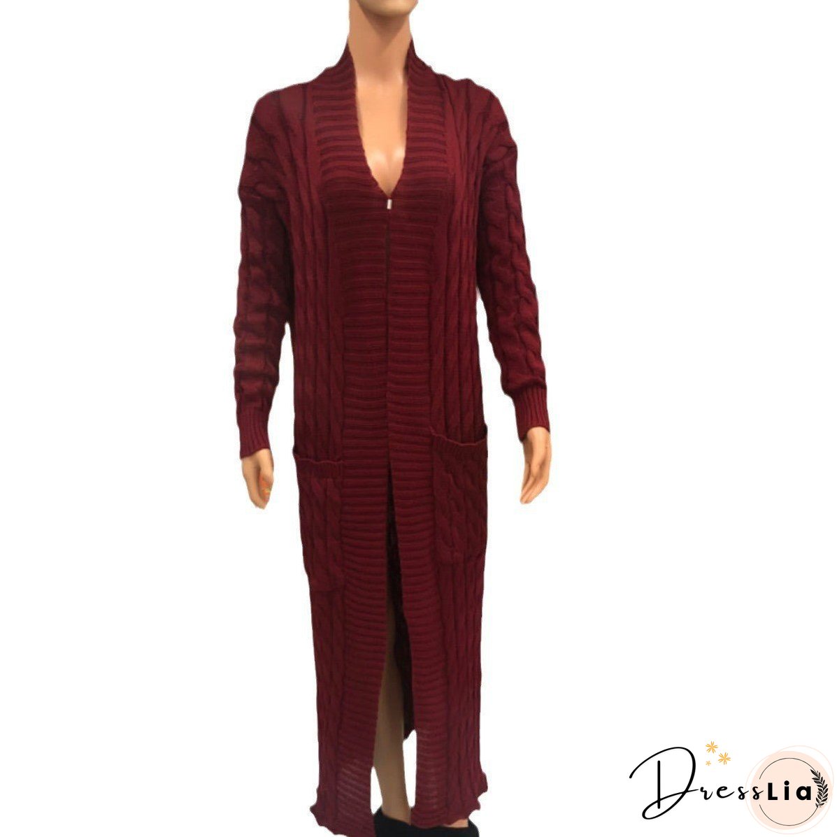 Women's Fashion Casual Long-sleeved Long Solid Color Sweaters