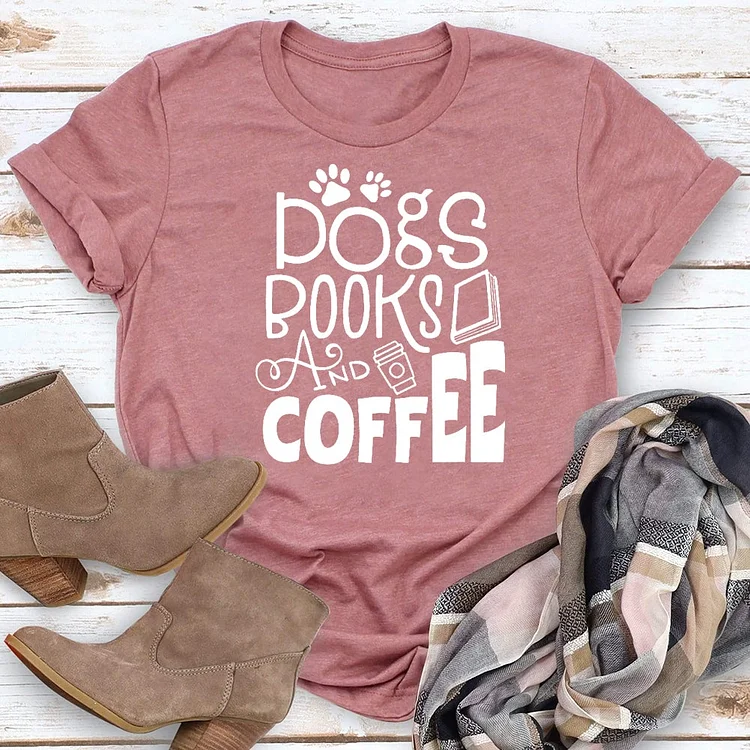 ANB - Dogs Books Coffee T-shirt Tee-03198