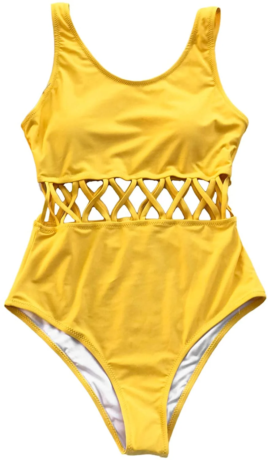Women's Afternoon Sunshine Strappy High Waisted Backless One-Piece Swimsuit
