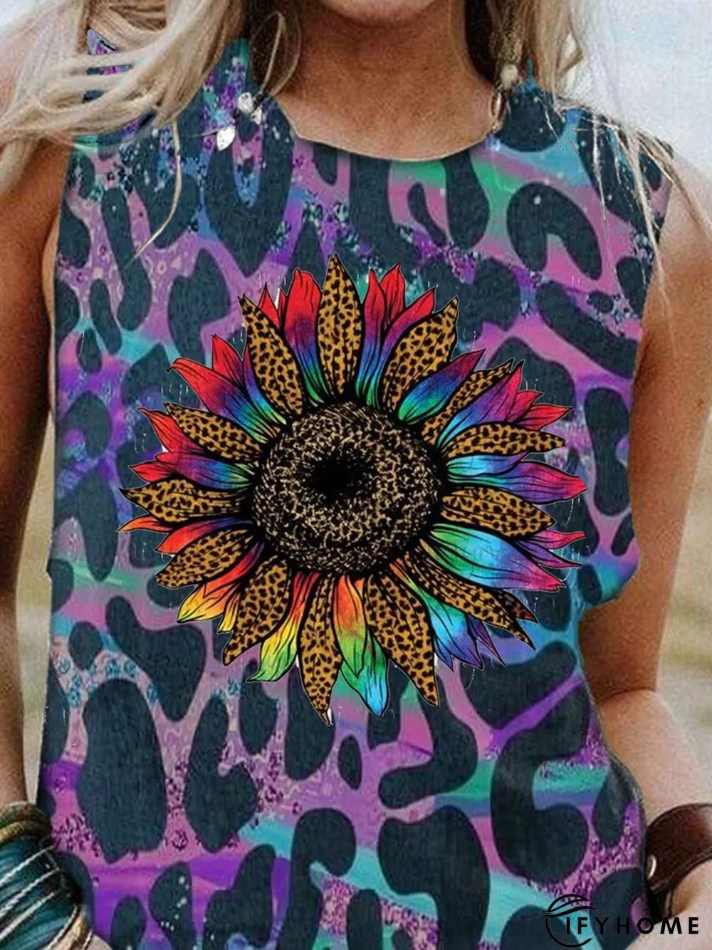 Crew Neck Floral Shirts & Tops | IFYHOME