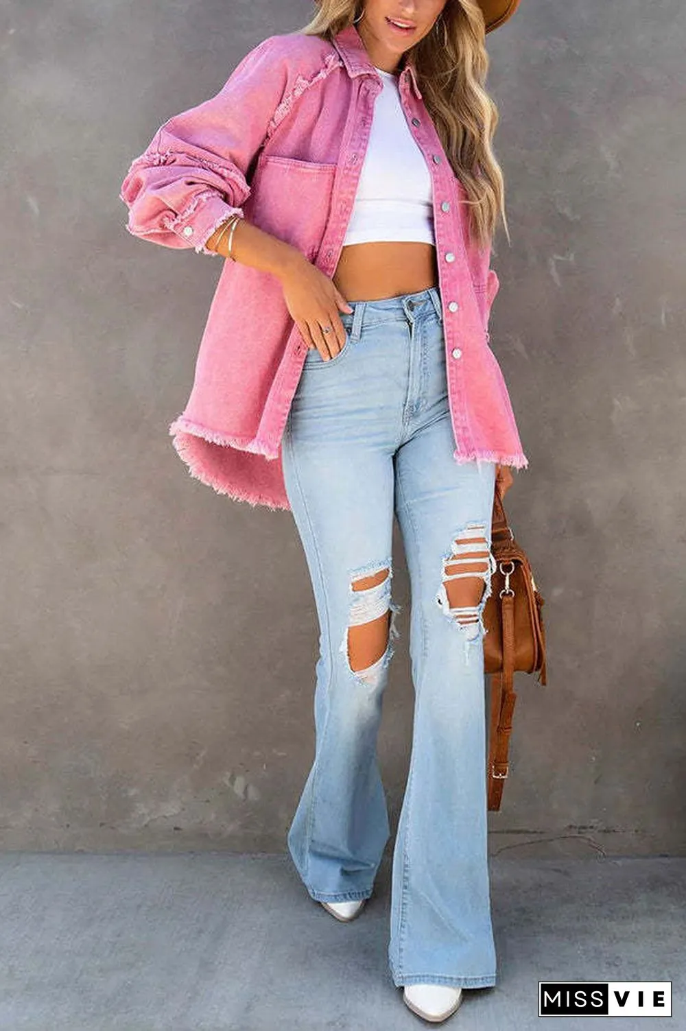 Bring It On Frayed Shirt Jacket