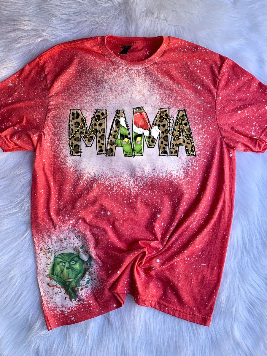 Mama Grinch Leopard Tie Dye T-shirt