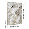 DIY Pearl Painting White Bear for Home Decor with Frame(30x40cm)