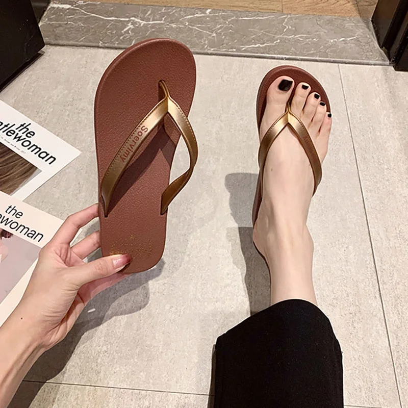 Women Wedge Flip Flops Fashion Candy Color Comfortable Female Beach Flip Flop Slides 2022 Summer Slippers Slides Shoes For Women