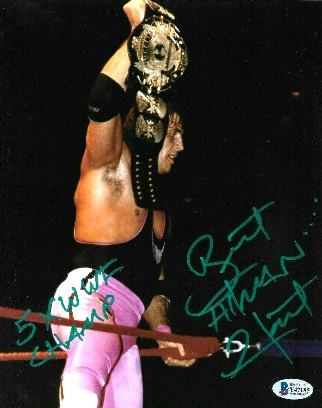 WWE BRET HART HAND SIGNED AUTOGRAPHED WRESTLING 8X10 Photo Poster painting WITH BECKETT COA 4