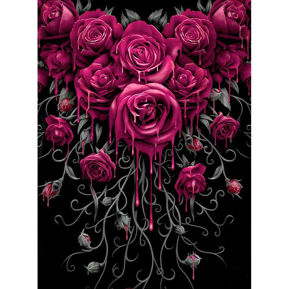 Бордовая роза арт