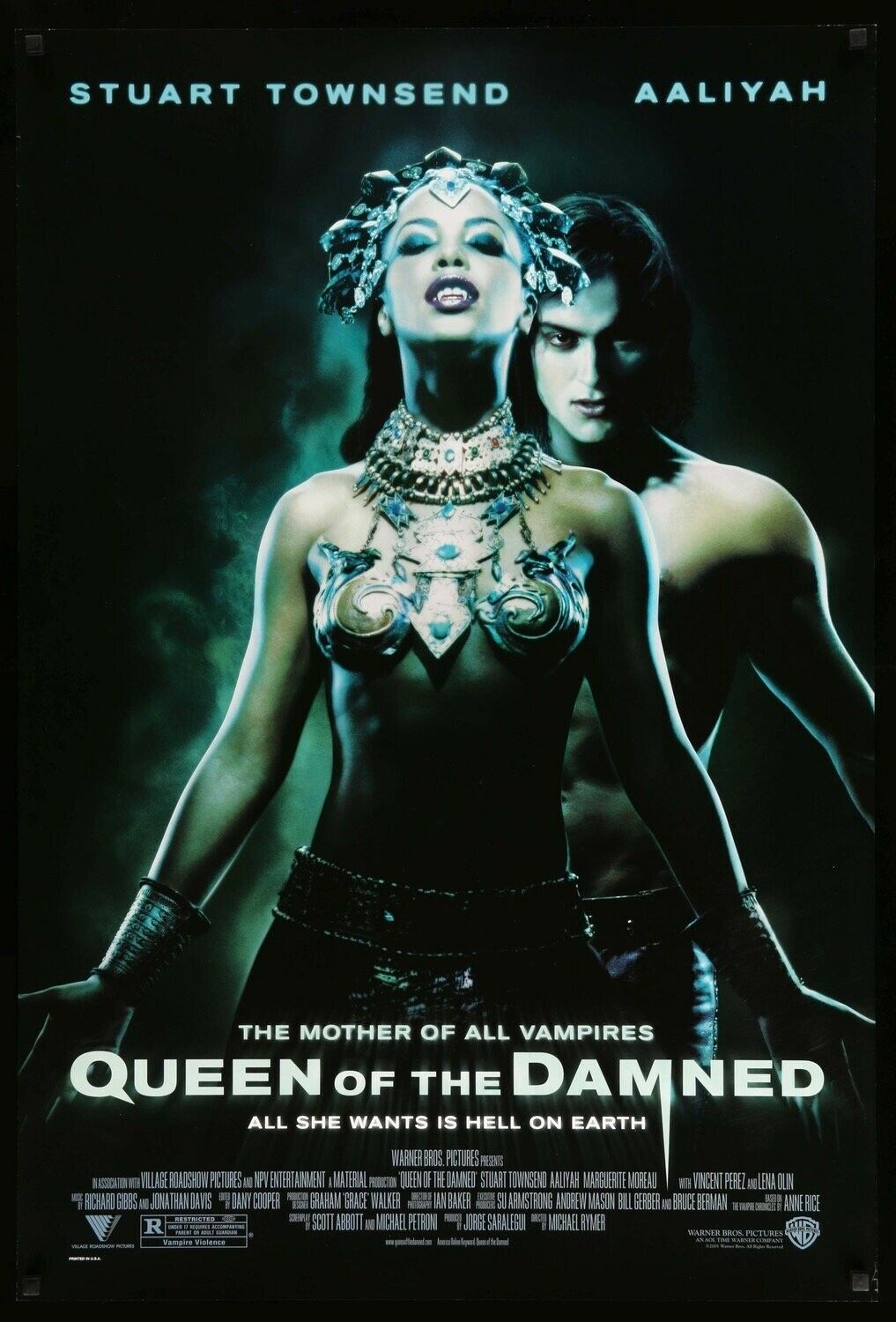 Queen Of The Damned 2002 Vintage Movie Art Poster Print Wall Art Horror Posters