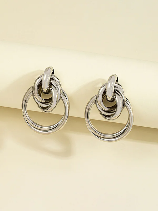 Geometric Hollow Shiny Earrings Accessories