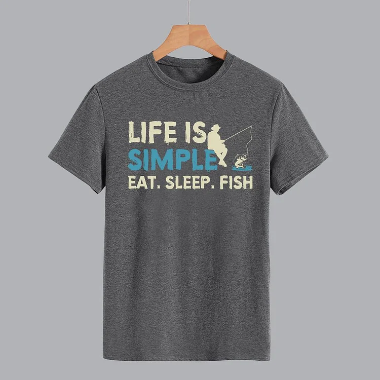 LIFE IS SIMPLE EAT,SLEEP,FISH T-Shirt-012396-Annaletters