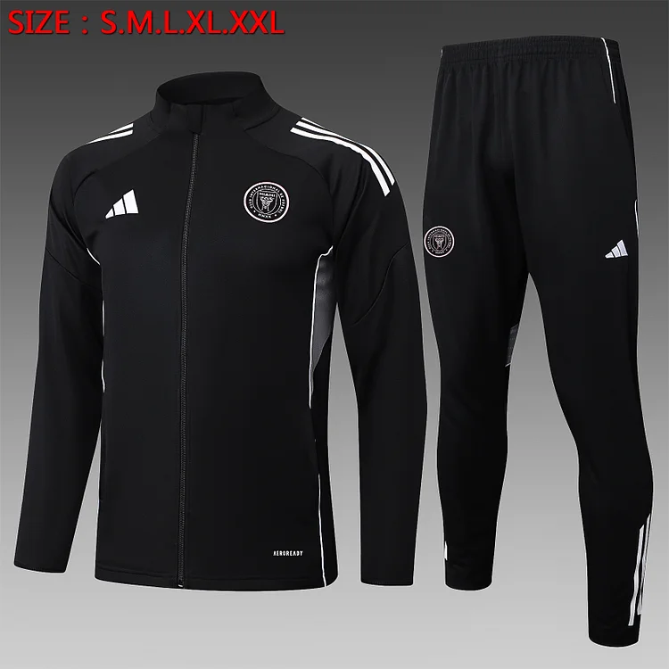 2025/26 Miami Black Long Zip Long Sleeve Tracksuit