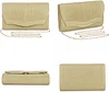 Abendtasche Damen Clutch Handtasche mit Kette Modisch Envelope Tasche Geldb&ouml;rse Brauttasche Kleine Umh&auml;ngetasche Unterarmtasche f&uuml;r Hochzeit Cocktailparty Tanzparty Geburtstag Bankett Blau