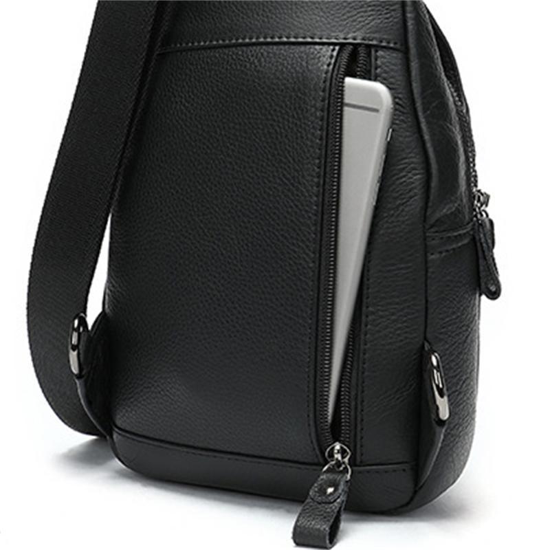 Retro Men's Leather Chest Bag Casual Sports Crossbody Bag