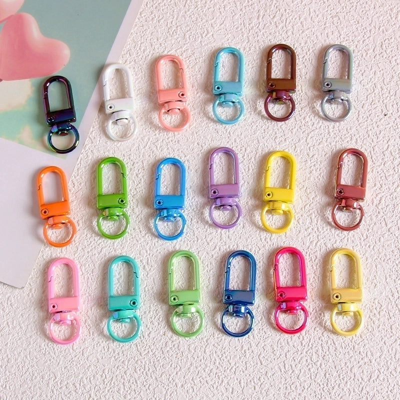 UV Colorful Metal Door Buckle Buckle Schoolbag Hanging Keychain DIY Handmade Jewelry Accessories Beaded Mobile Phone Chain Material