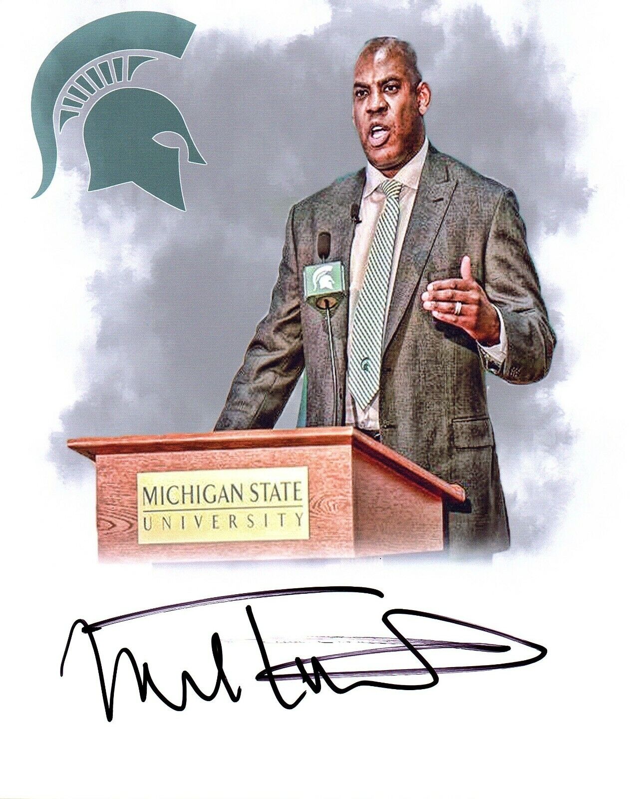 Mel Tucker Michigan State Football reprinted autographed signed 8X10 Photo Poster painting MSU!