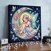 DIY Pearl Painting Moon Girl for Home Wall Decor with Frame(25x25cm)