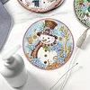 8pcs Cartoon DIY Diamond Painting Holz Untersetzer Kits mit Halter (Schneemann)