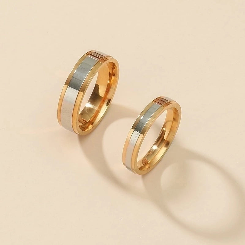 Fashion Circle Stainless Steel Titanium Steel 18K Gold Plated