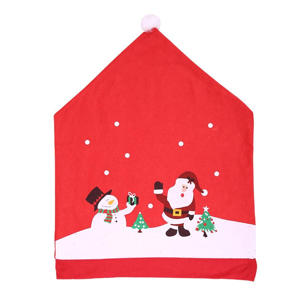 

Christmas Cartoon Santa Claus Snowman Printed Non-woven Fabric Chairs Cover, 501 Original