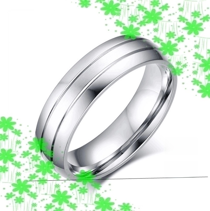 Stripe Inlaid Diamond Stainless Steel Ring