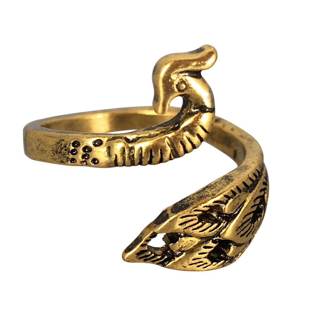 

Sewing Needlework Knuckle Ring Retro Crochet Opening Ring (Gold Peafowl), 501 Original
