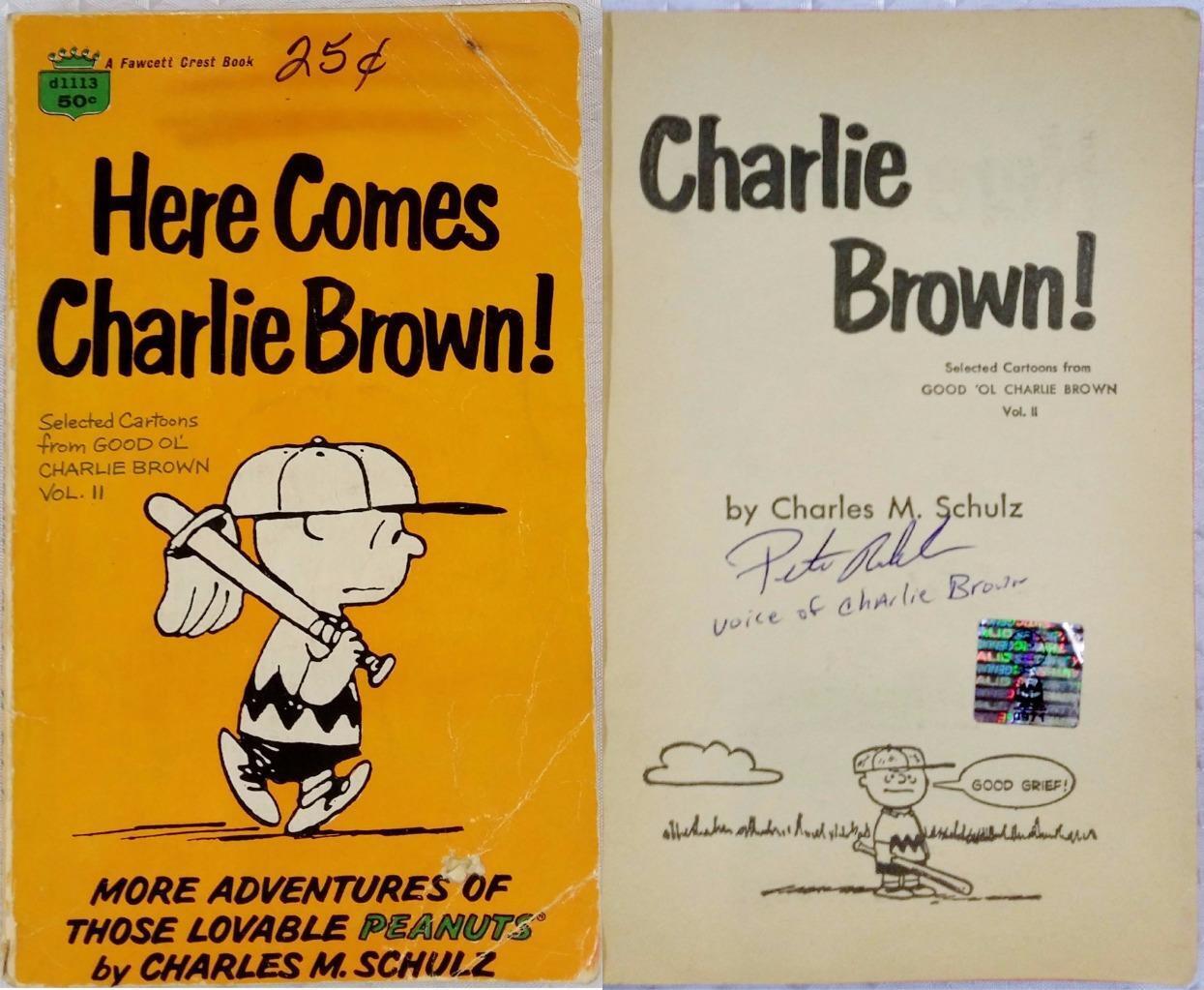 Peter Robbins Signed Here Comes Charlie Brown Book OC Dugout Exclusive Auto