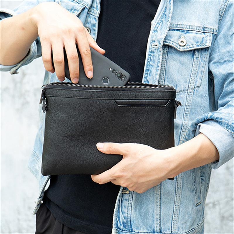 Mens Fashion Casual Soft Plain Business Multipurpose Clutch Bags