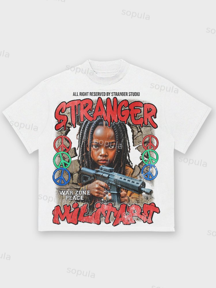 Anti War Children's War Pattern Pure Cotton T-shirt - Sopula｜Premium Graphic Tees & Graphic Clothing