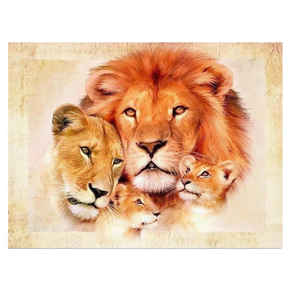 Картинка лев львица и два львенка