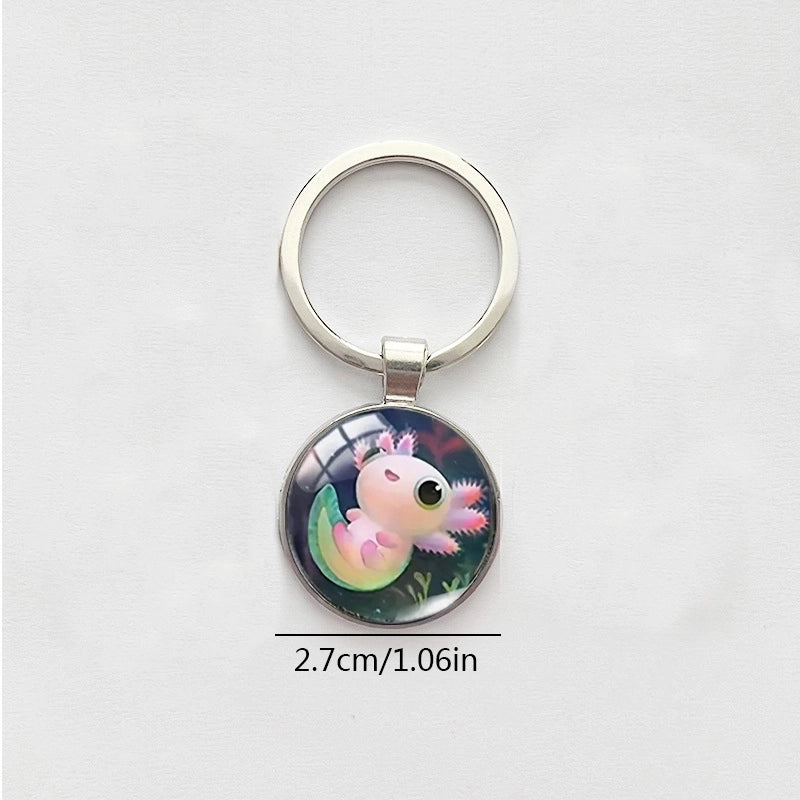 Cute Sweet Animal Alloy Inlay Glass Keychain