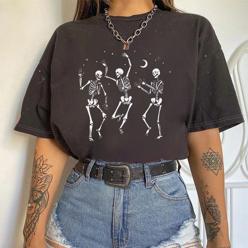 Skeletons Party Printed Casual T-shirt