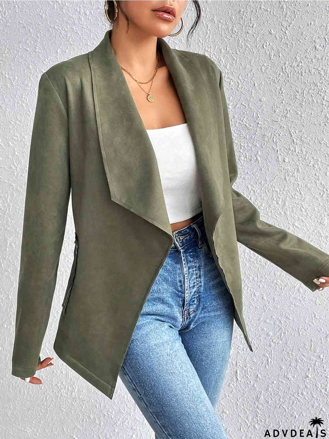 Statement Collar Long Sleeve Jacket