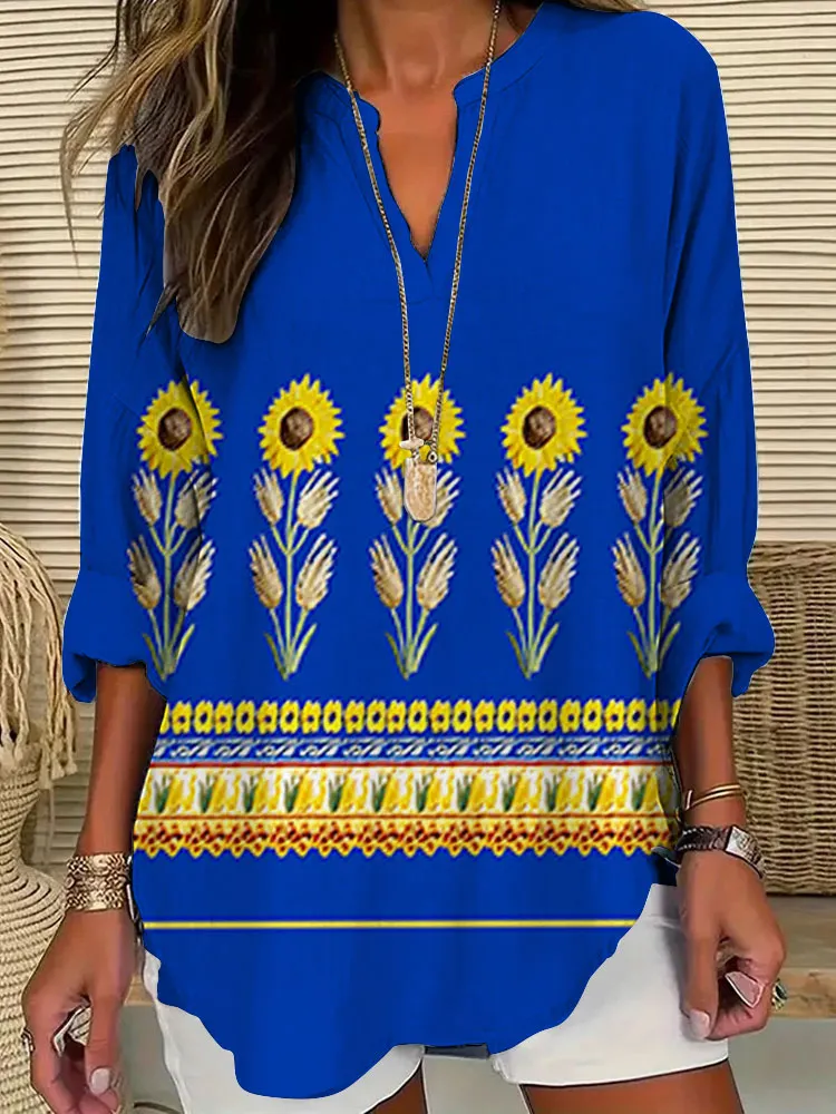 Women's Vintage Sunflower Print T-shirt