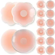 Bayuyun 2-24PCS Invisible Self Adhesive Chest Paste Reusable Sticker Breast Petal Strapless Lift Up Bra Pad Silicone Petal Nipple Cover